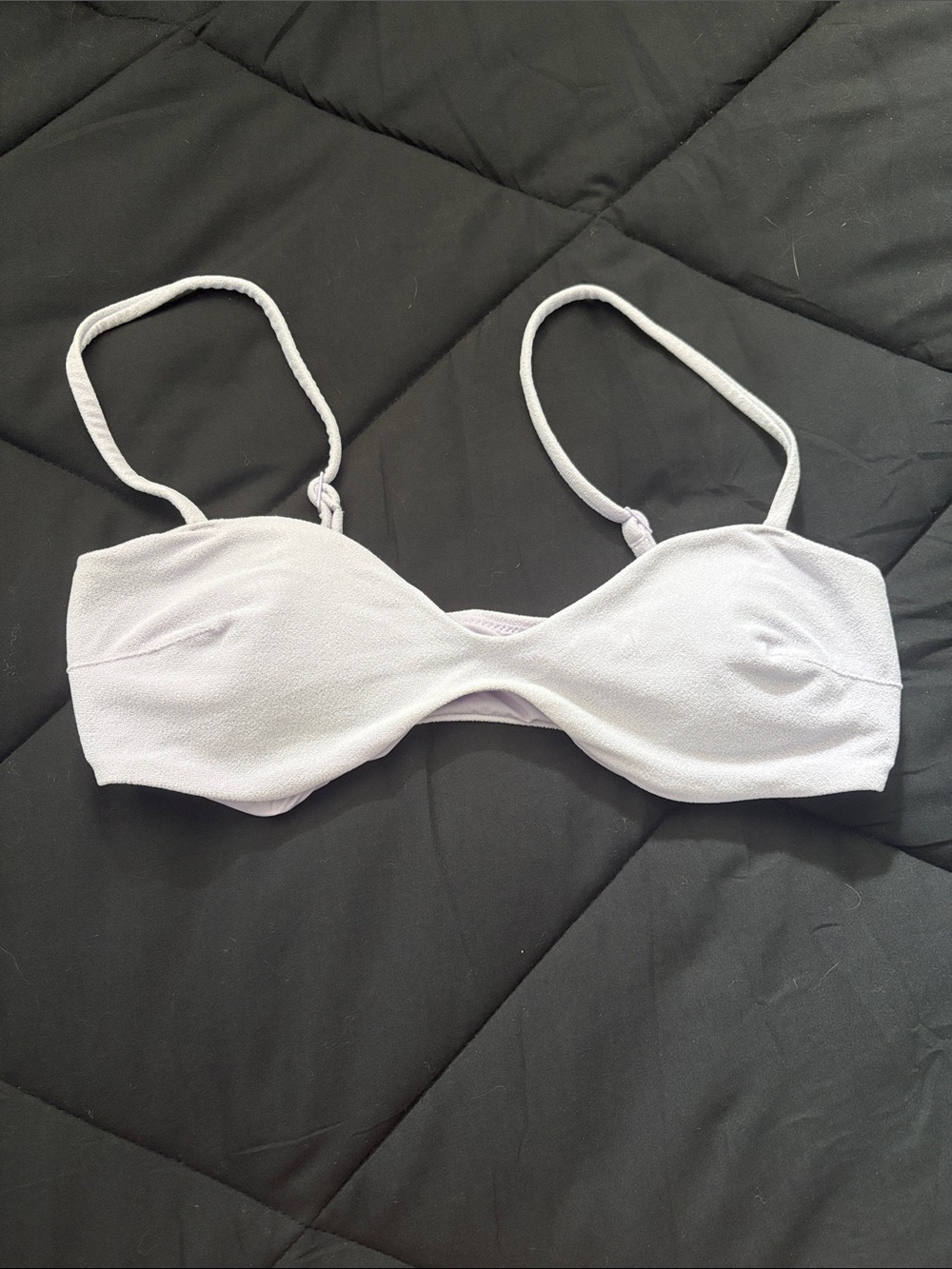 aerie Lilac Textured Bikini Top - Light Purple